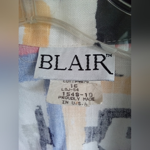 Blair Women's Colorful Geometric Blazer Vintage 16 - Picture 4 of 11